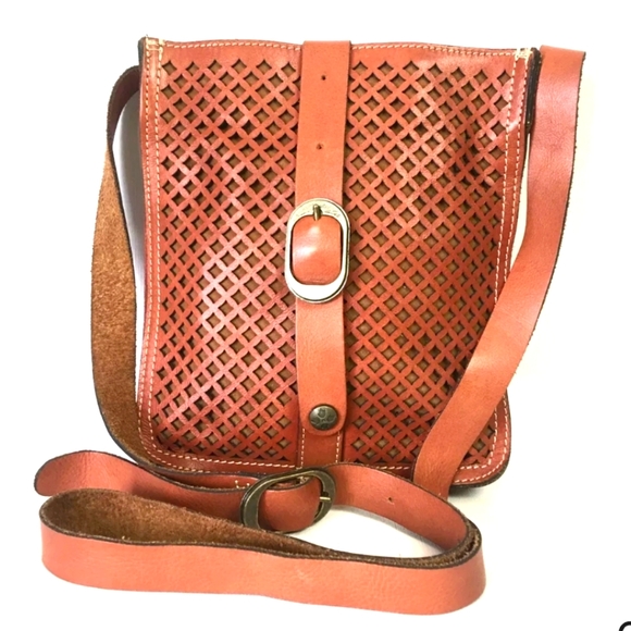 Patricia Nash Handbags - Patricia Nash Venezia Pouch Crossbody - Slim Lattice Cut Out Leather